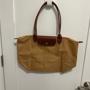 Longchamp Tan and Brown Shoulder Bag